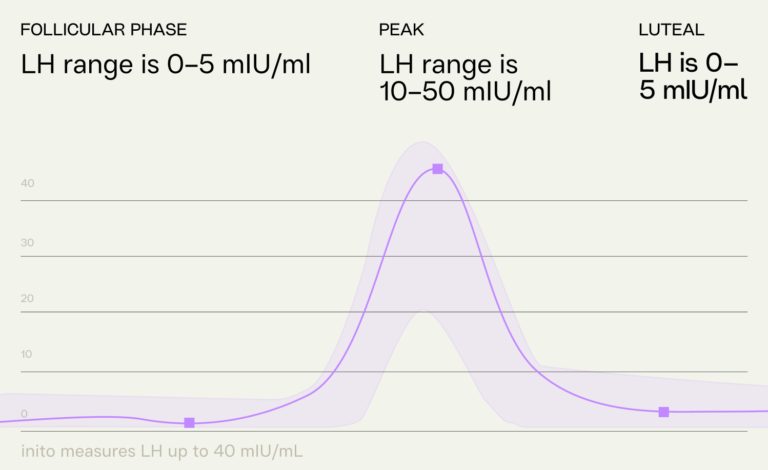 LH hormone levels across menstrual cycle chart