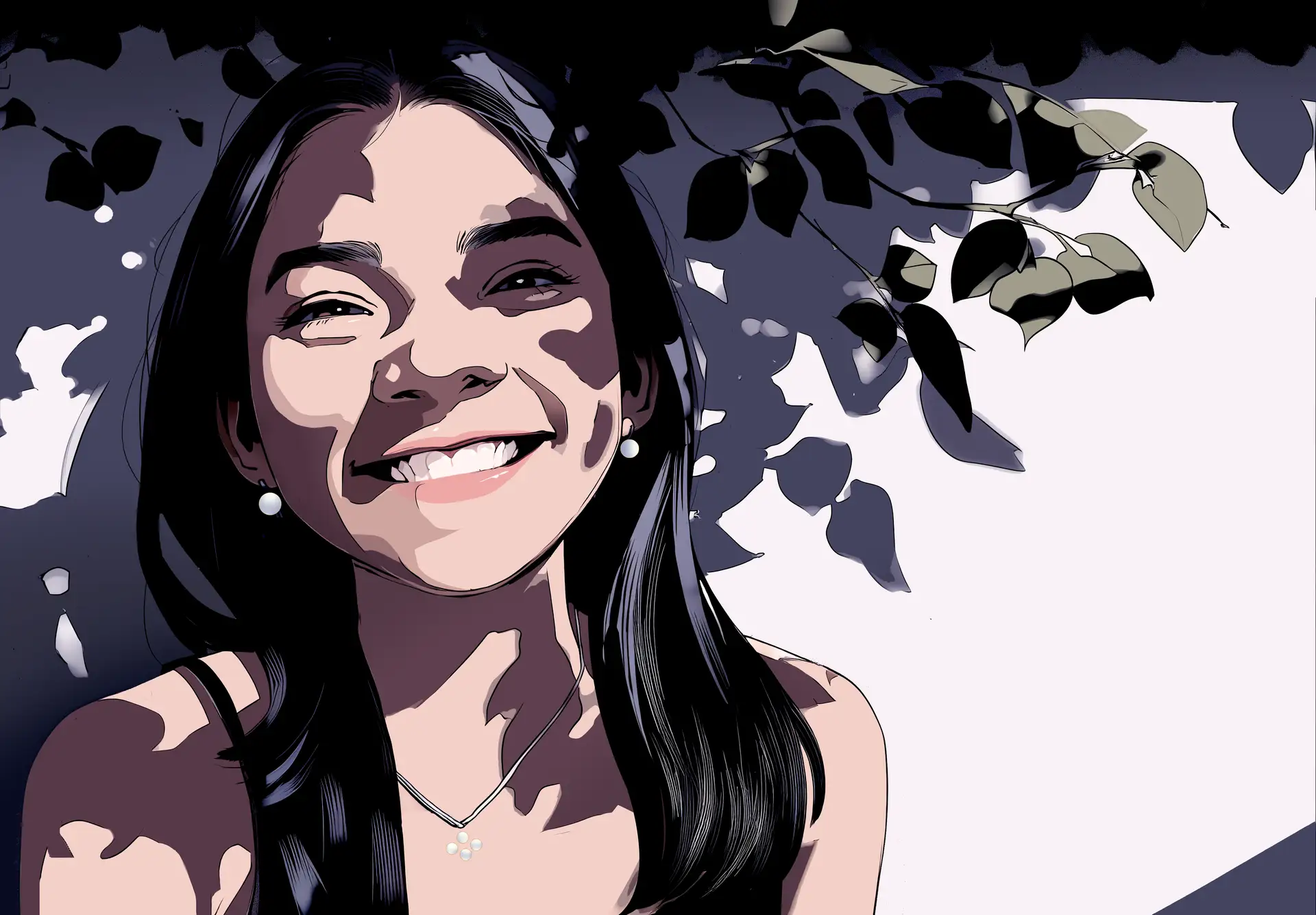 Illustration of Karla smiling with joy.