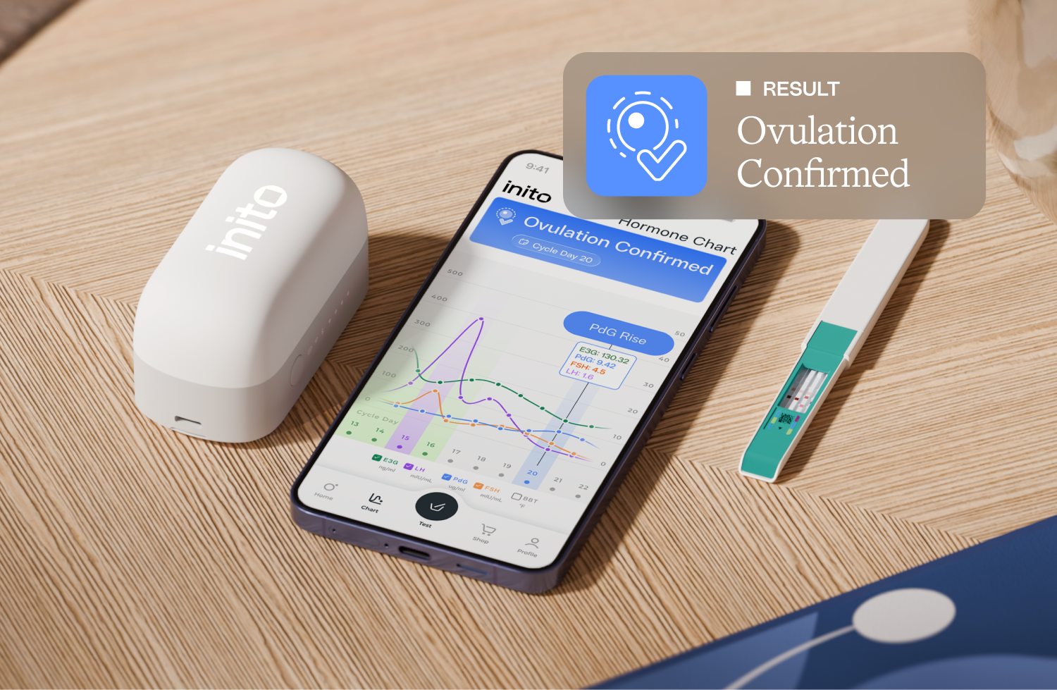 Inito app showing the insight Ovulation Confirmed