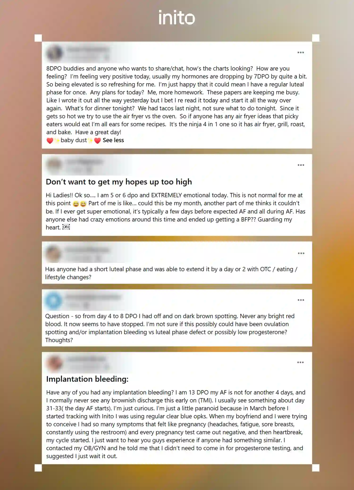 supportive posts from the community